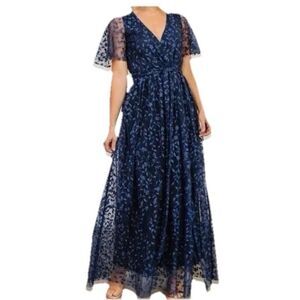 Baltic Born Navy Blue Floral Maxi Dress